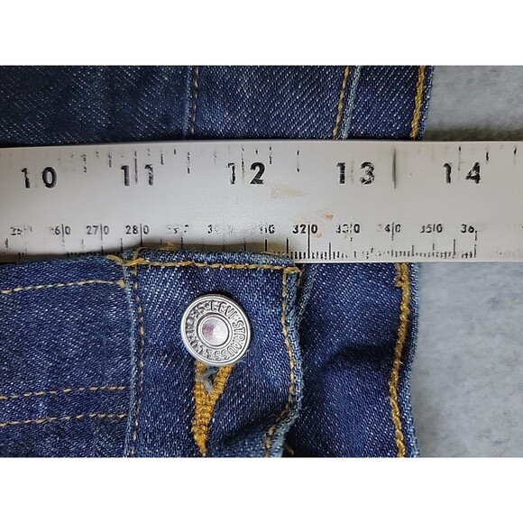 Levis Mens 501 48x34 (36x32) Jeans Straight Button High Cotton Blue Distressed - Picture 9 of 16